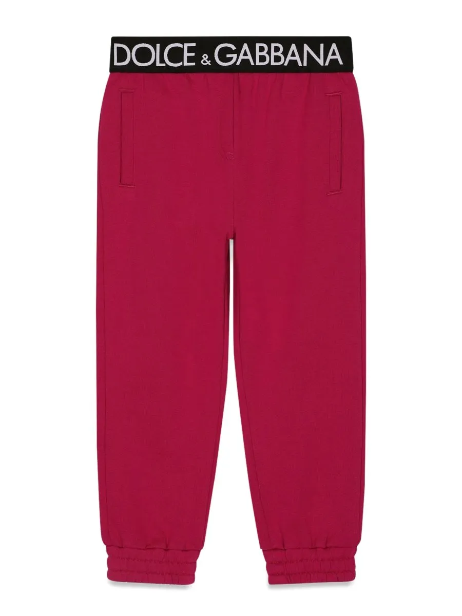 Dolce & Gabbana Kids Logo Waistband Pants