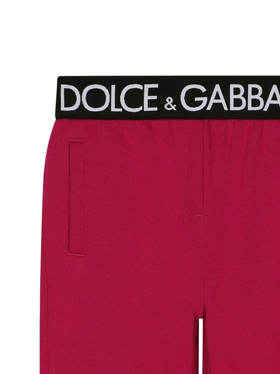 Dolce & Gabbana Kids Logo Waistband Pants