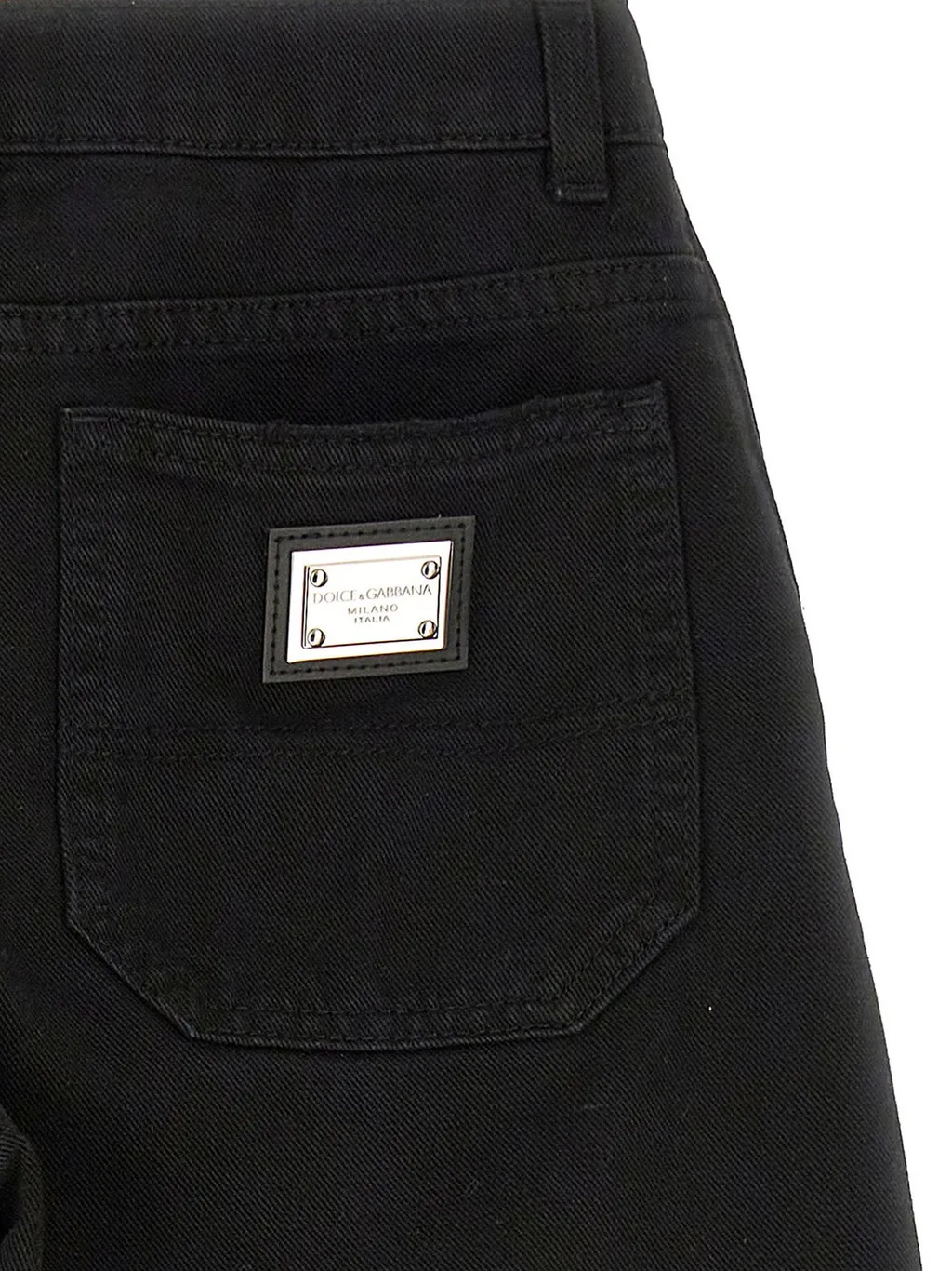 Dolce & Gabbana Kids Logo Plaque Ripped Jeans