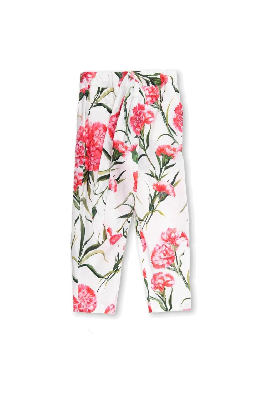 Dolce & Gabbana Kids Floral-Printed Pleated Trousers