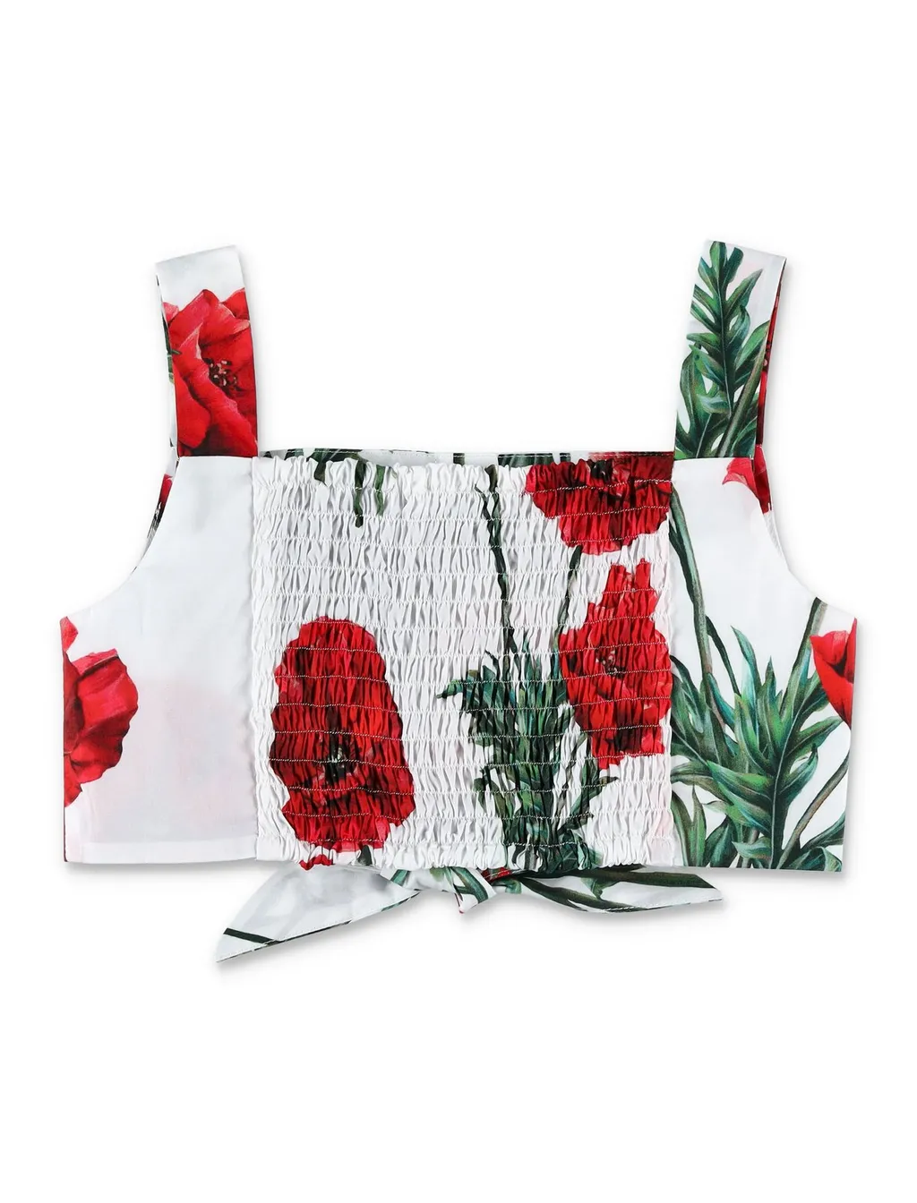 Dolce & Gabbana Kids Floral Printed Sleeveless Cropped Top
