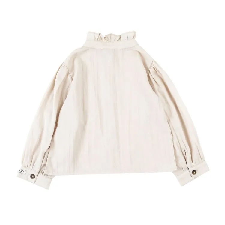 Donsje Ruffled Collar Button-Up Top