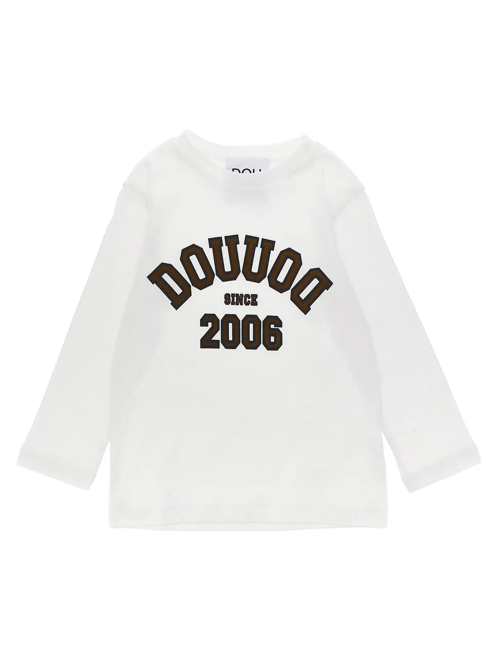 Douuod Kids Logo-Printed Long-Sleeved Crewneck T-Shirt