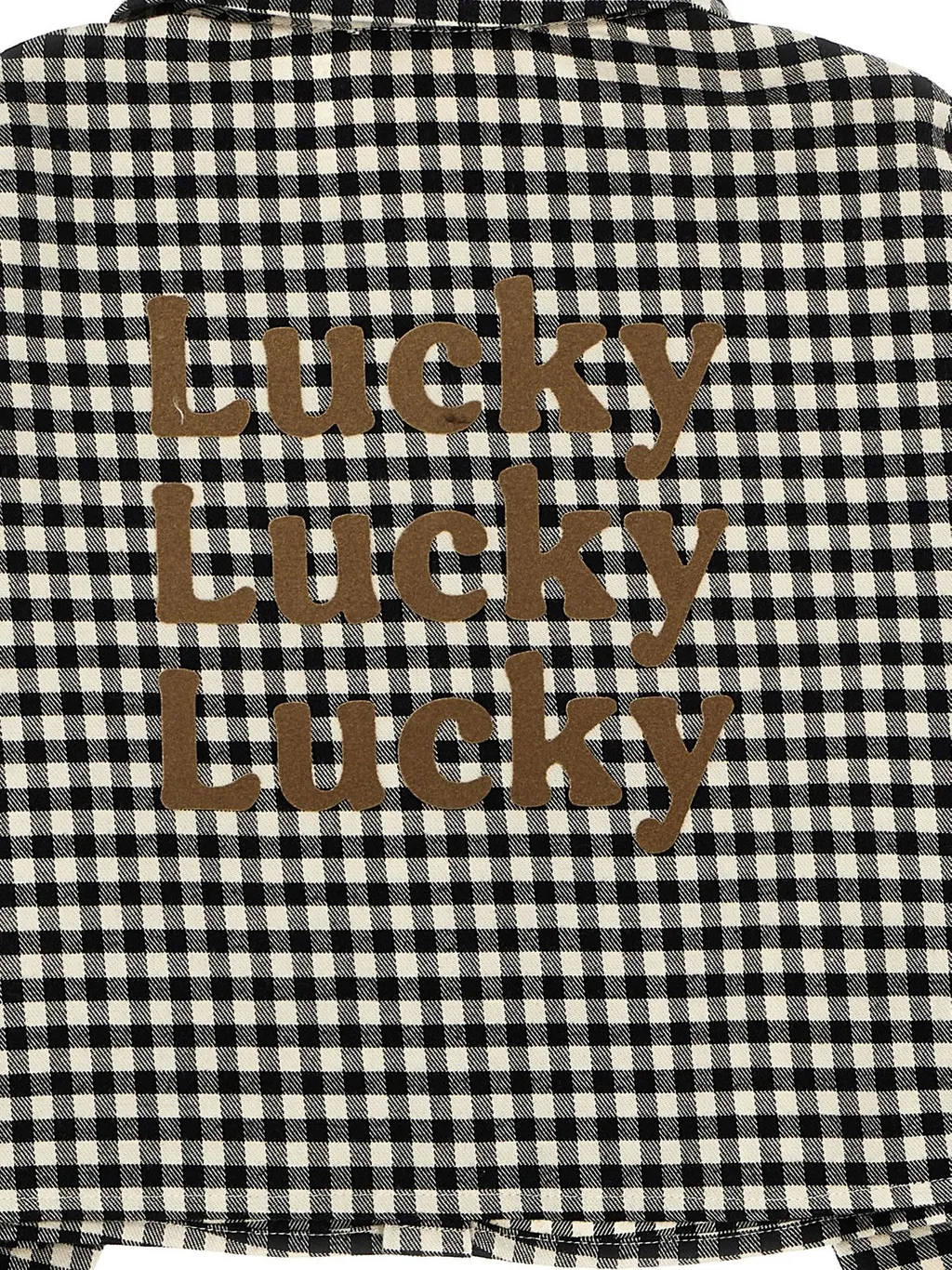 Douuod Kids Lucky Gingham Button-Up Cropped Jacket