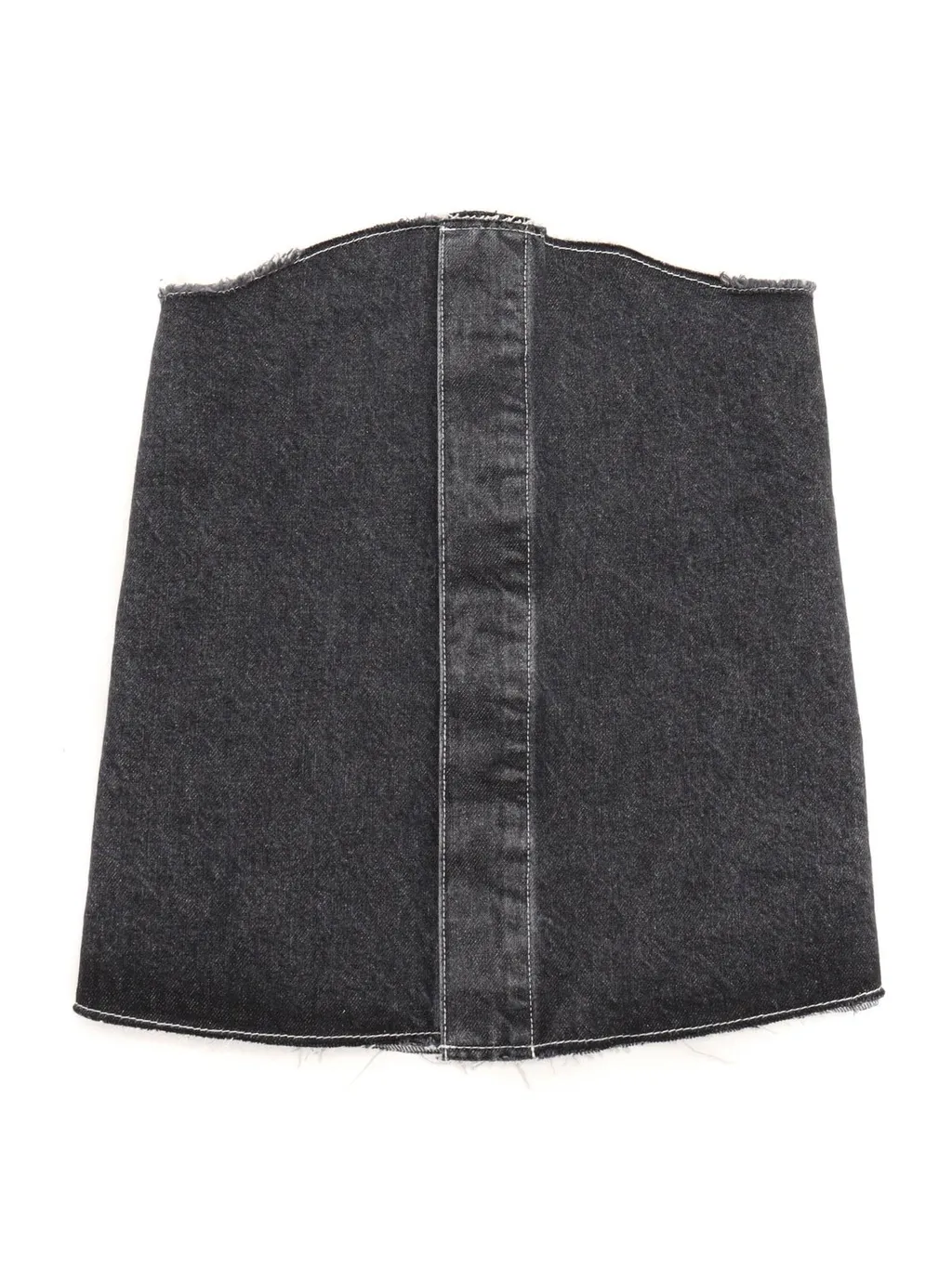 Douuod Kids Raw-Cut Edge Logo Patch Denim Top