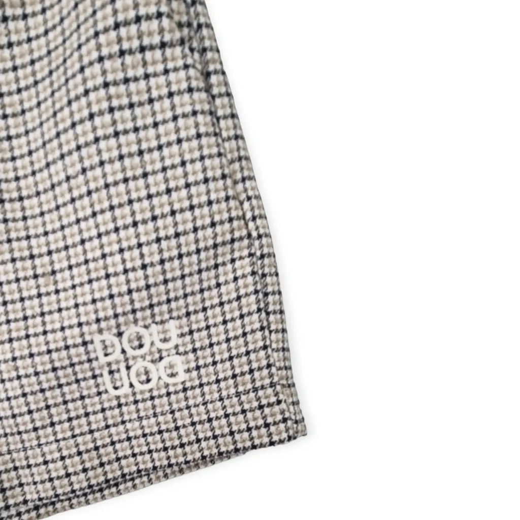 Douuod Kids Logo-Printed Checked Shorts