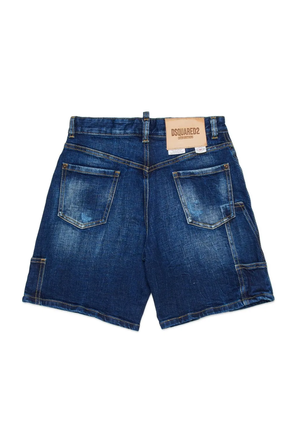 Dsquared2 Kids Logo-Patch Distressed Denim Shorts