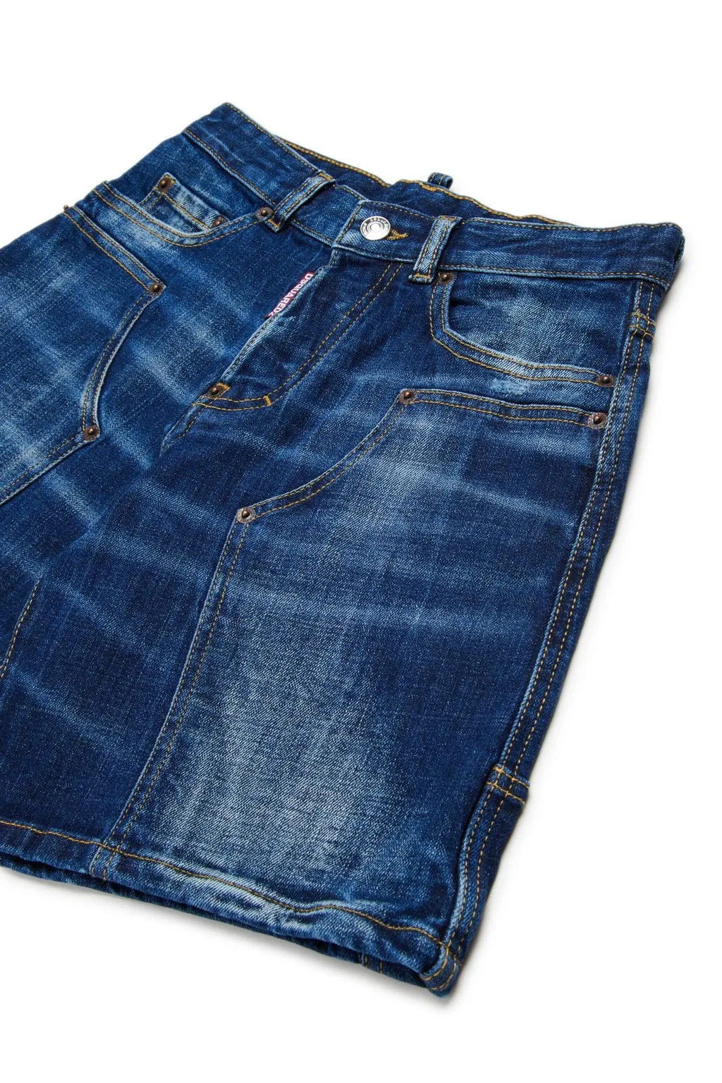 Dsquared2 Kids Logo-Patch Distressed Denim Shorts