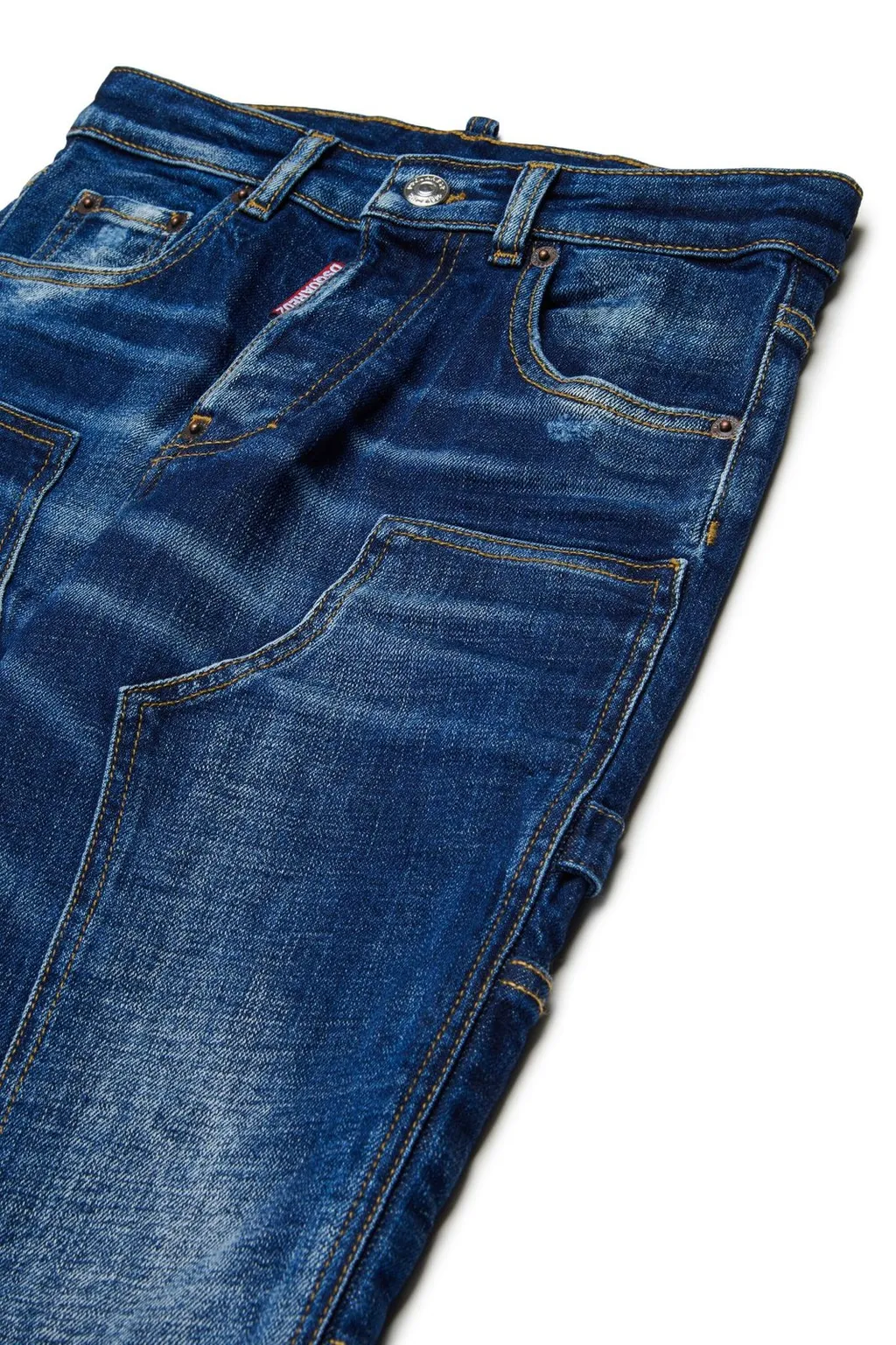 Dsquared2 Kids Logo-Patch Distressed Denim Jeans