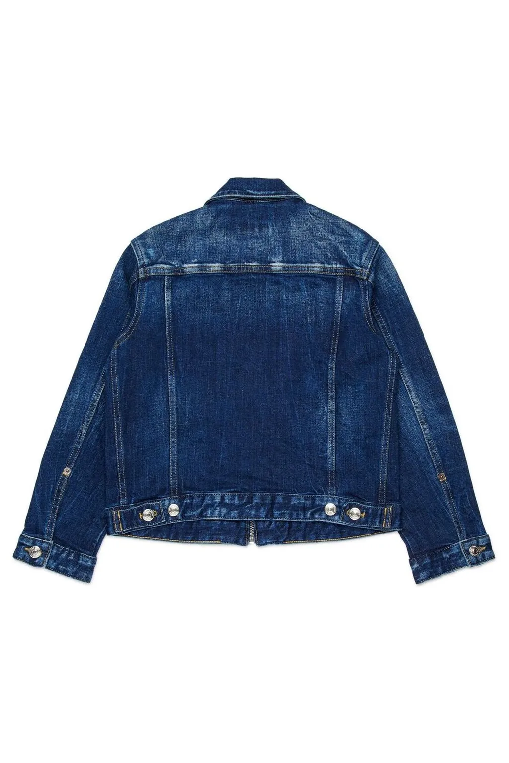 Dsquared2 Kids Zip-Up Distressed Denim Jacket