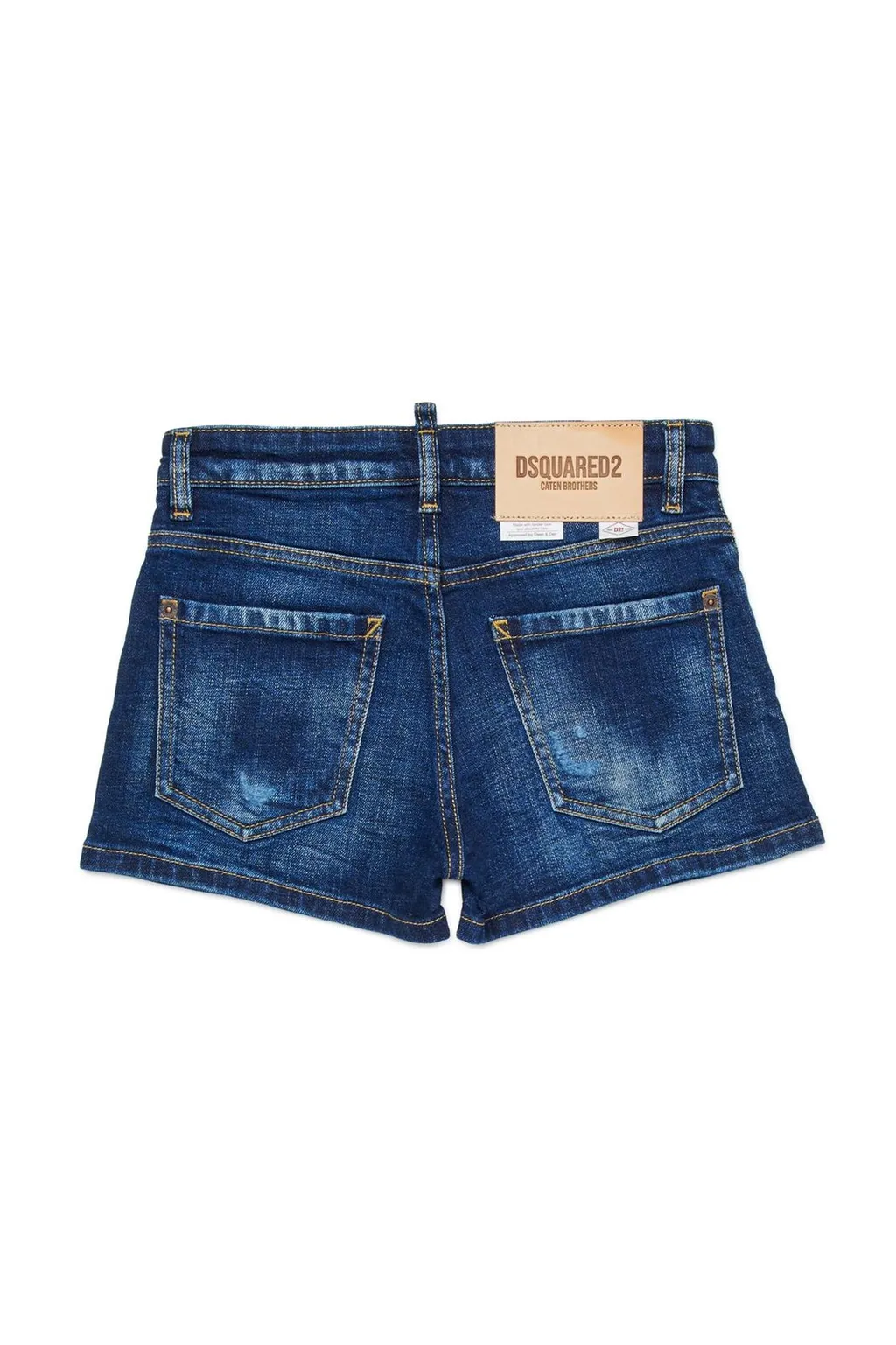 Dsquared2 Kids Logo-Patch Distressed Denim Shorts
