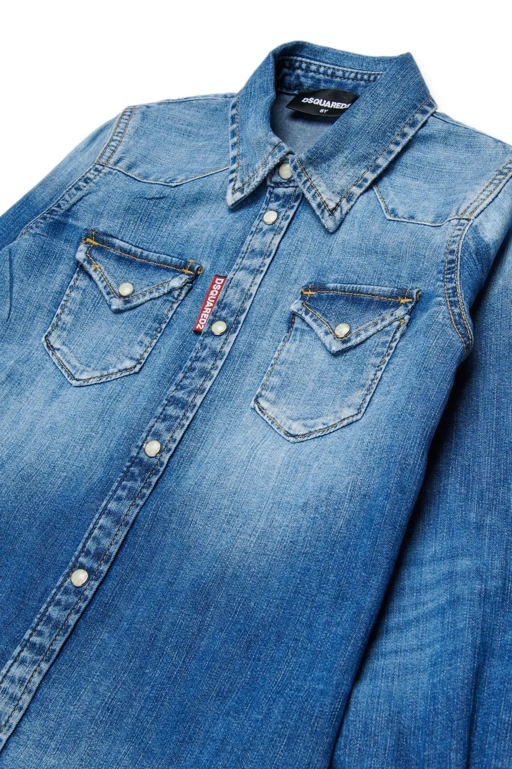 Dsquared2 Kids Logo Tag Denim Shirt