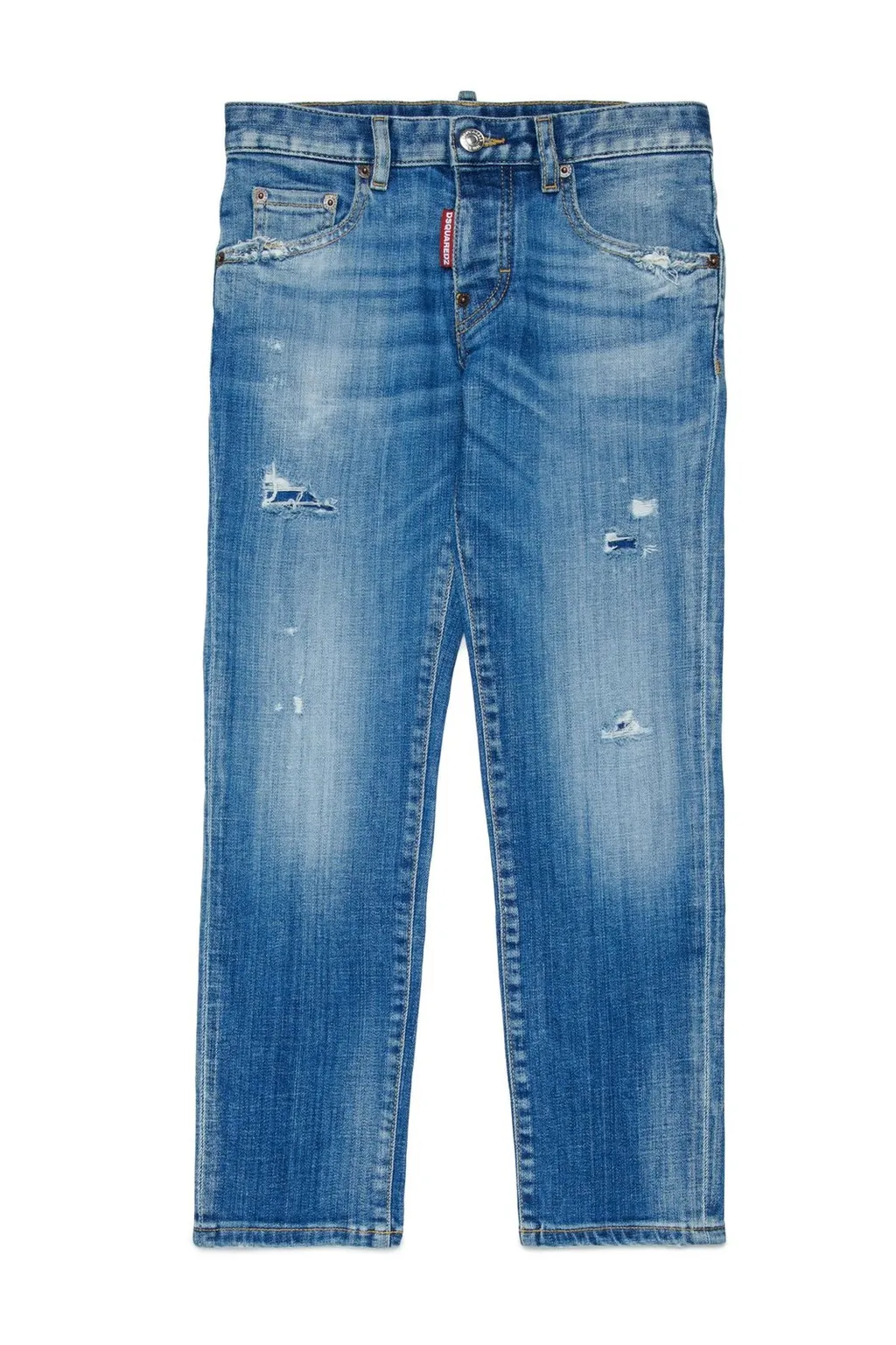 Dsquared2 Kids Stanislav Distressed Logo Patch Jeans