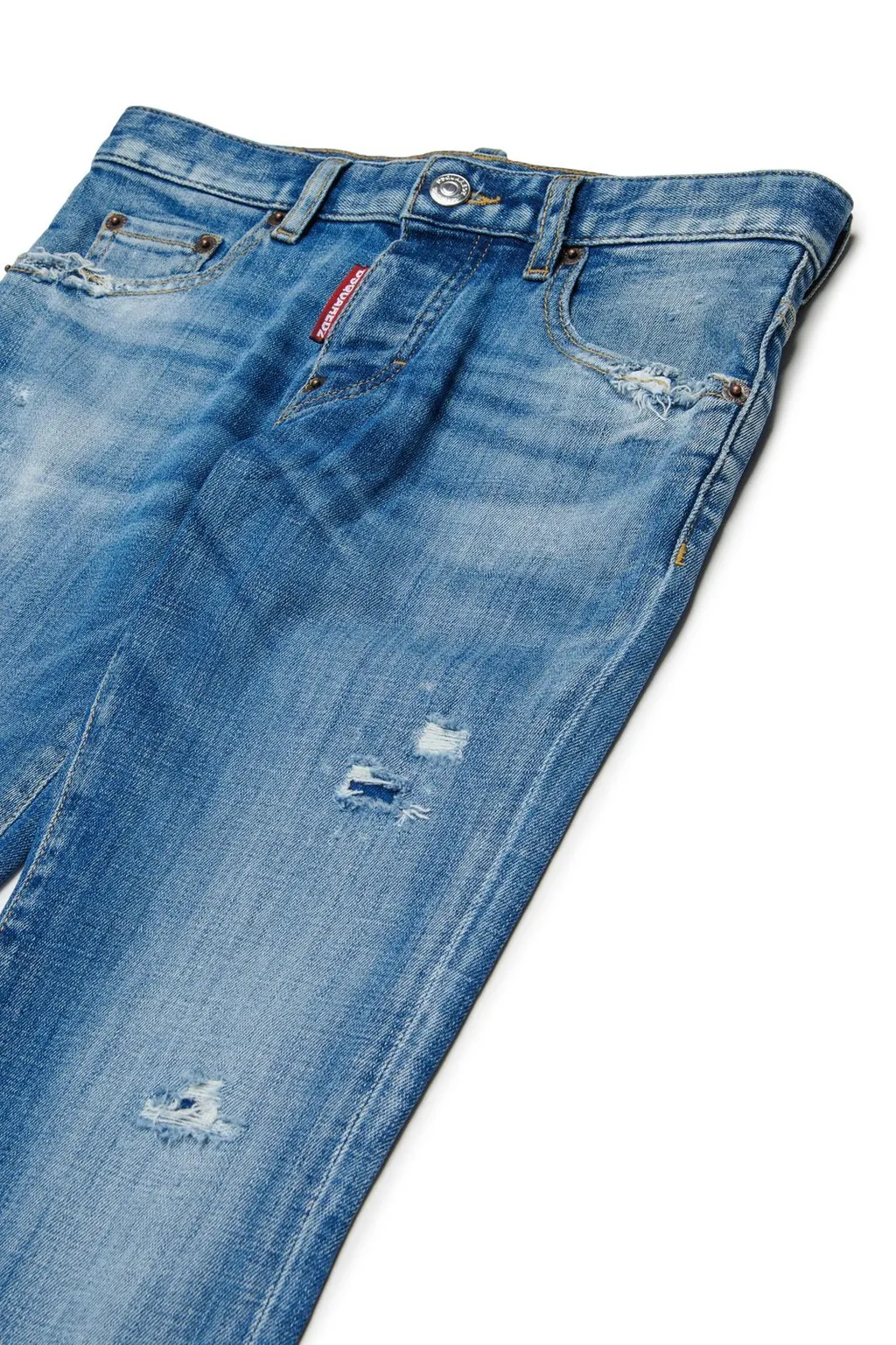 Dsquared2 Kids Stanislav Distressed Logo Patch Jeans
