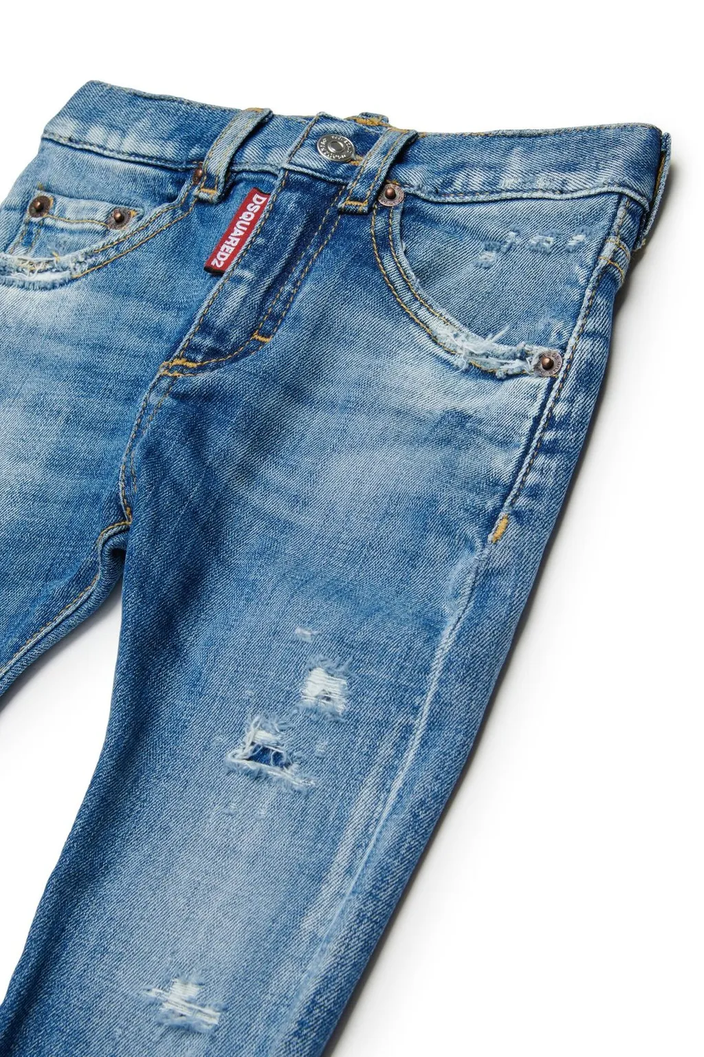 Dsquared2 Kids Logo Patch Distressed Jeans