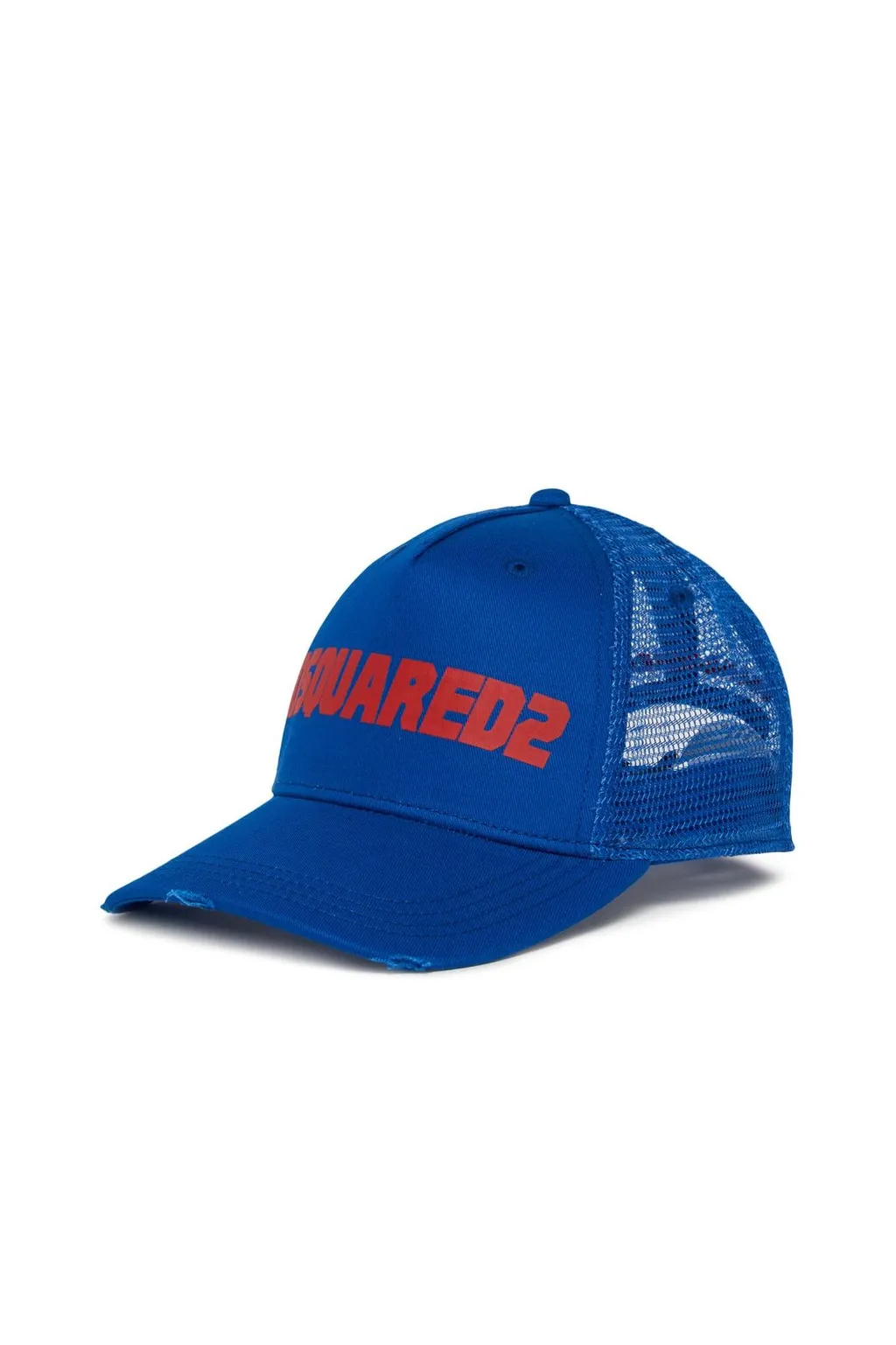 Dsquared2 Kids Logo Printed Mesh-Panelled Distressed Cap