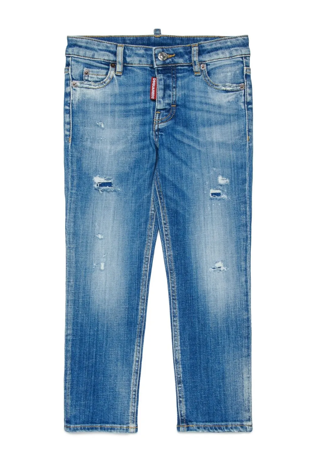 Dsquared2 Kids Distressed-Effect Logo Patch Jeans