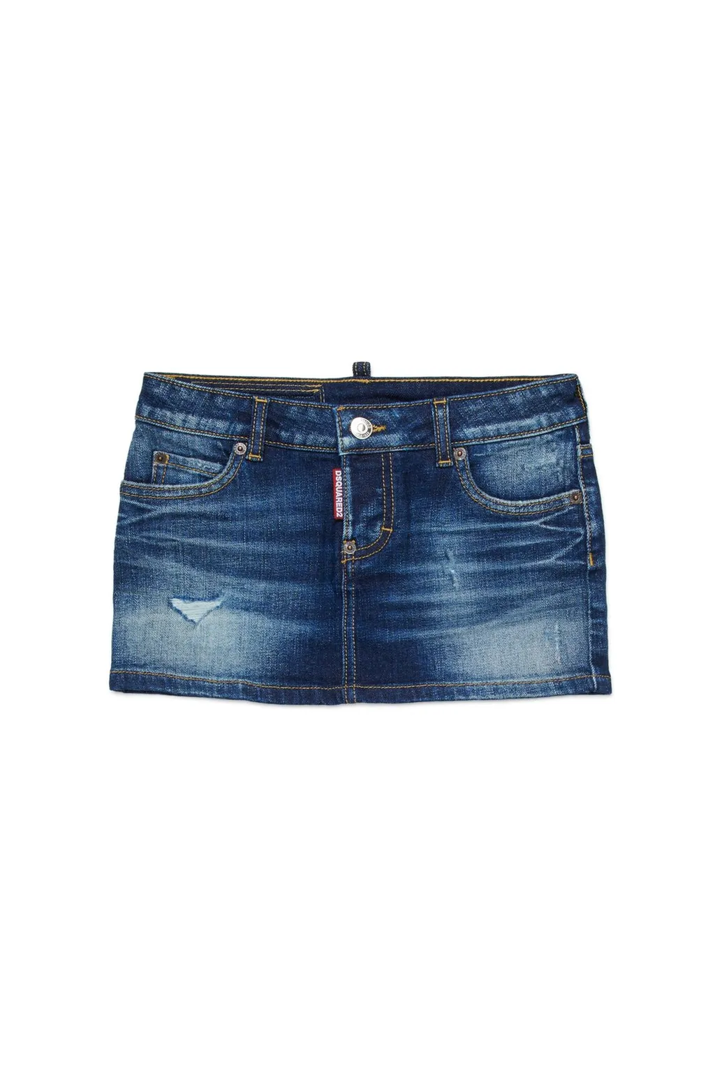 Dsquared2 Kids Distressed Denim Mini Skirt