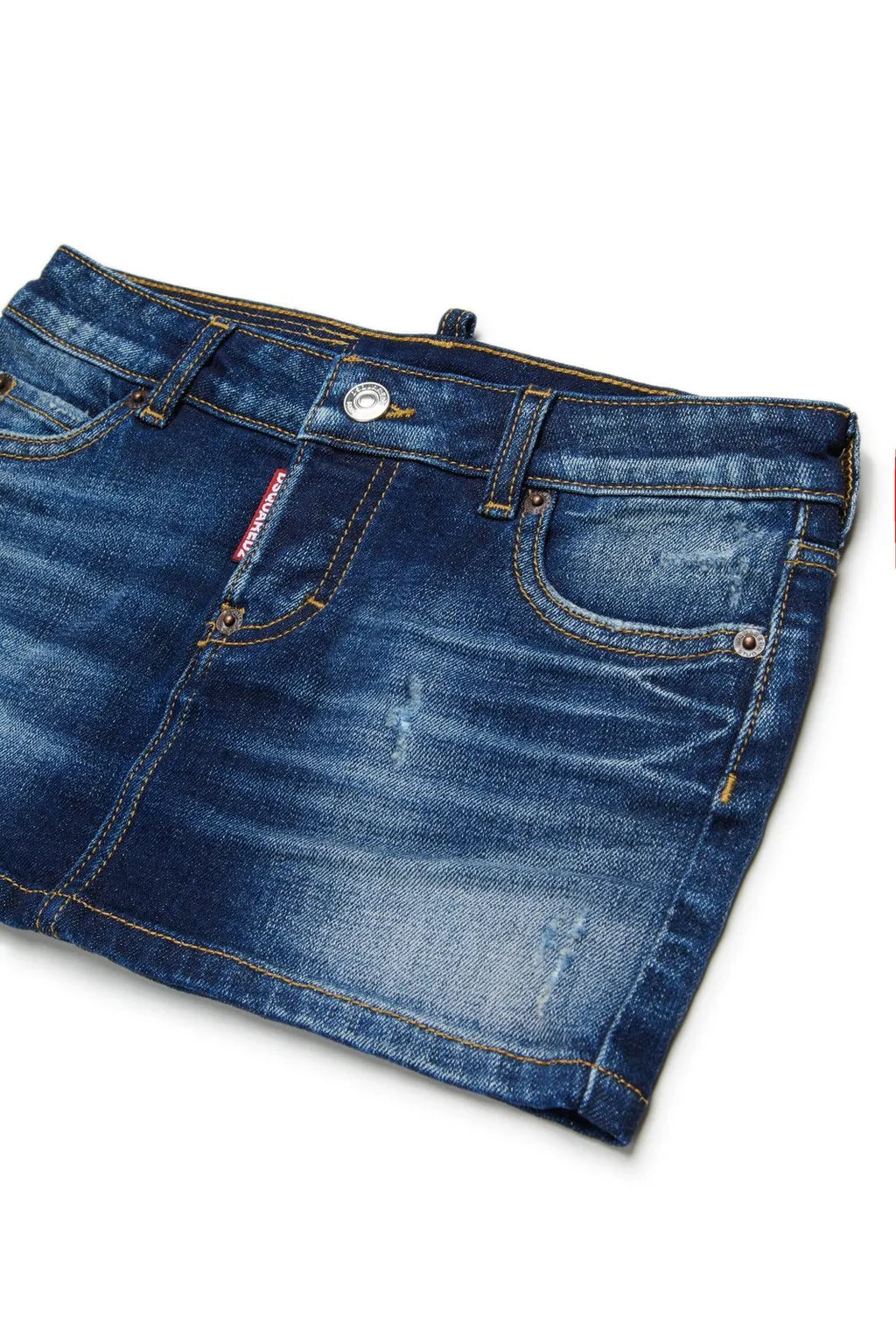 Dsquared2 Kids Distressed Denim Mini Skirt