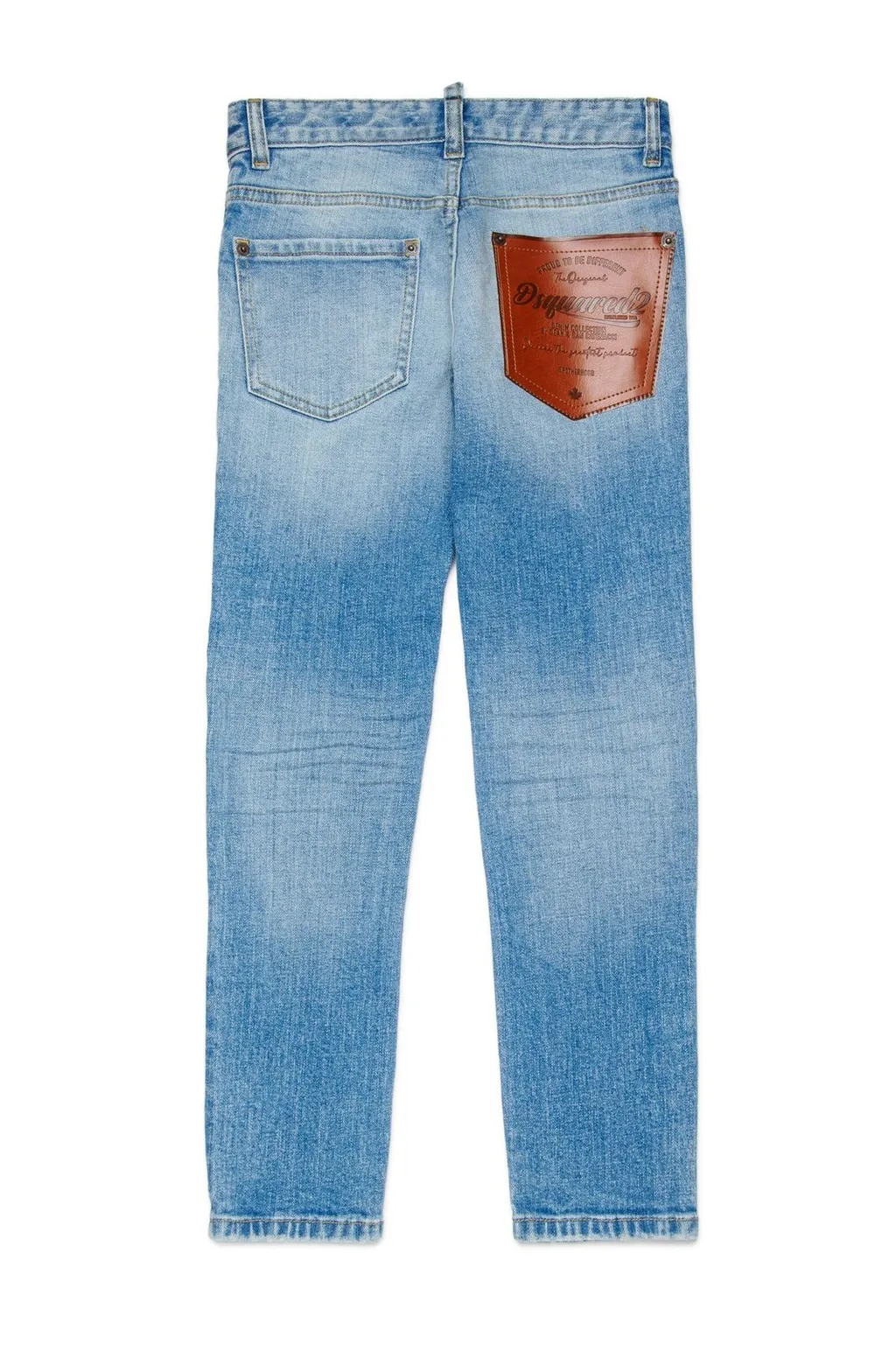 Dsquared2 Kids Logo Patch Straight Leg Jeans