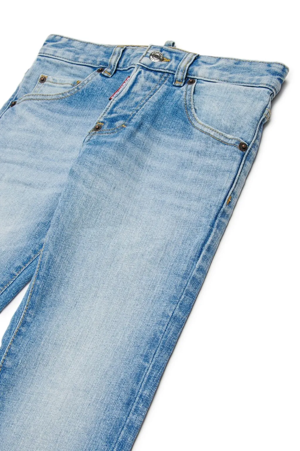 Dsquared2 Kids Logo Patch Straight Leg Jeans
