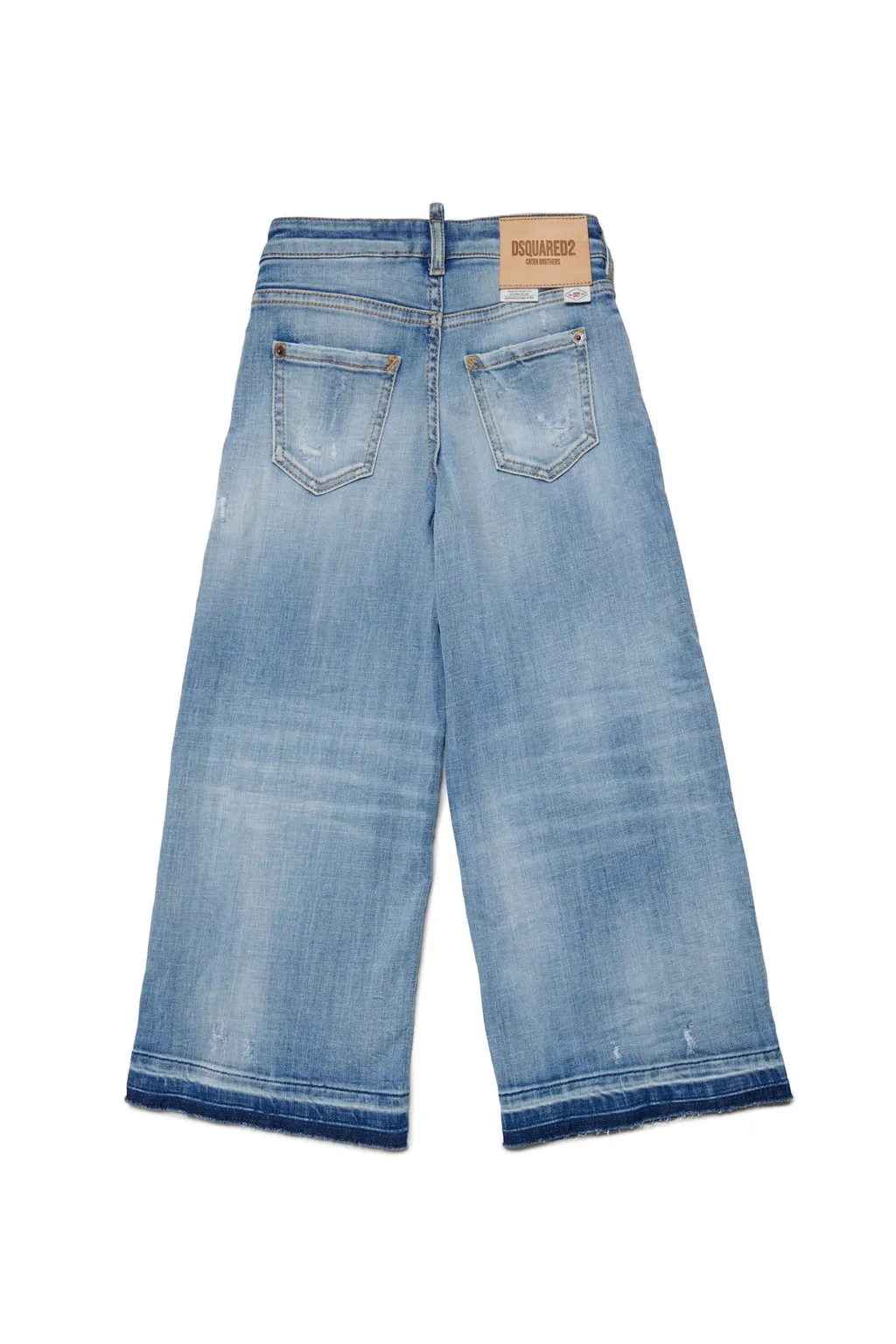 Dsquared2 Kids Page Wide-Leg Distressed Jeans