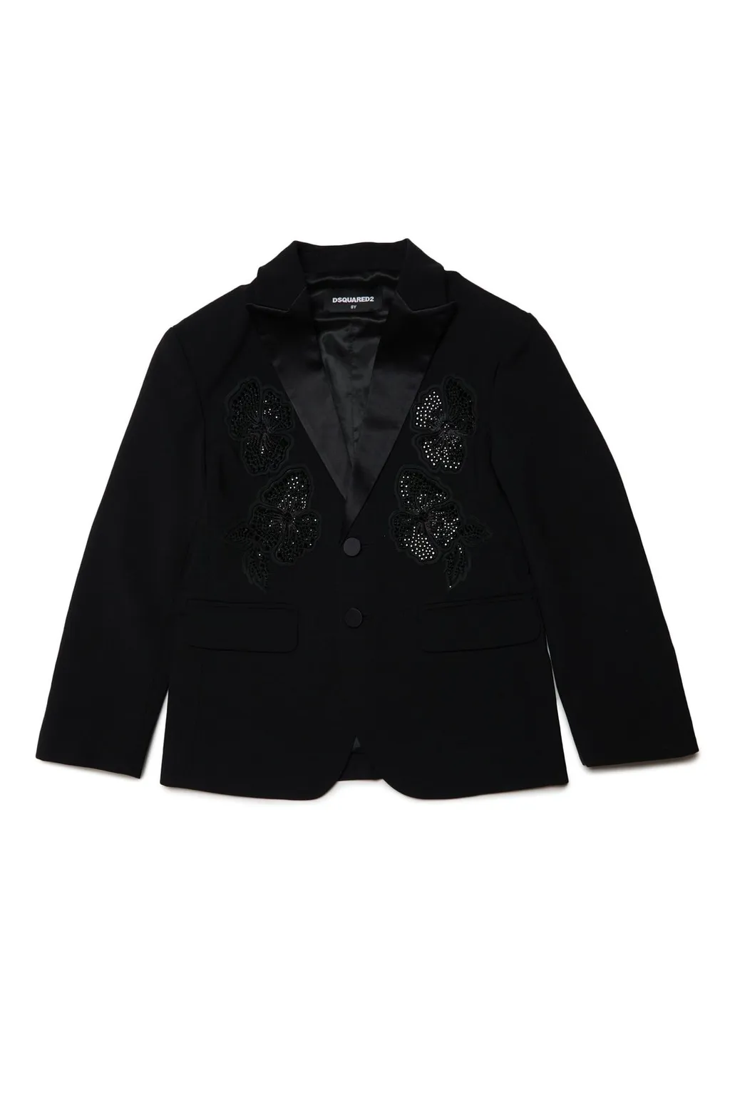 Dsquared2 Kids Floral-Embroidered Embellished Blazer