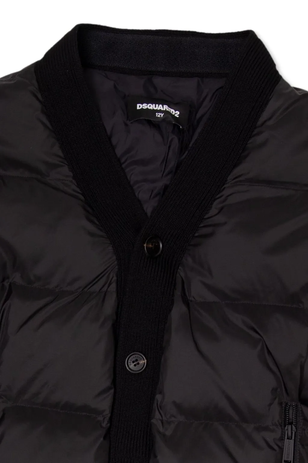 Dsquared2 Kids Logo Patch V-Neck Padded Jacket