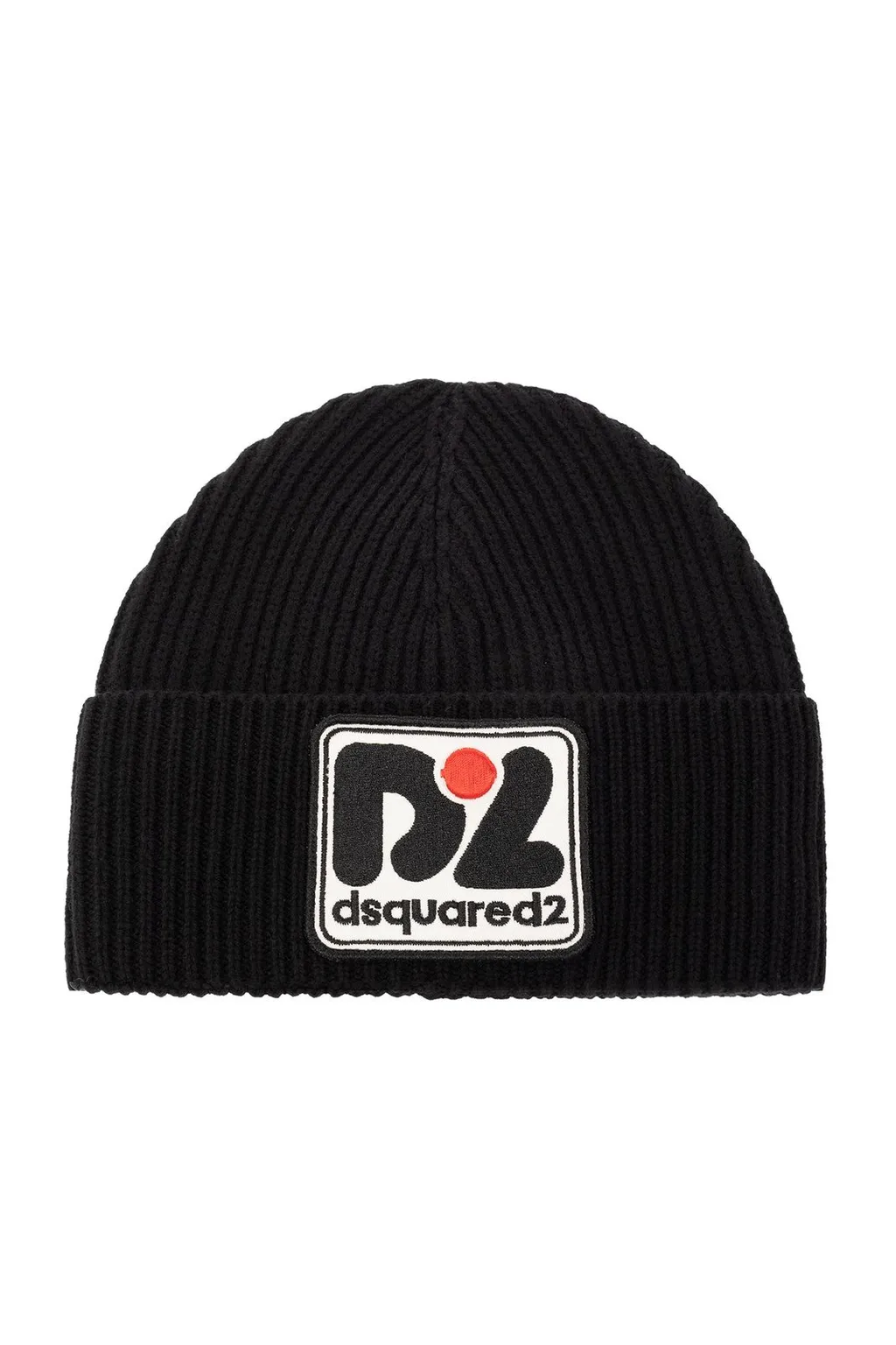 Dsquared2 Kids Logo Patch Ribbed Knitted Beanie