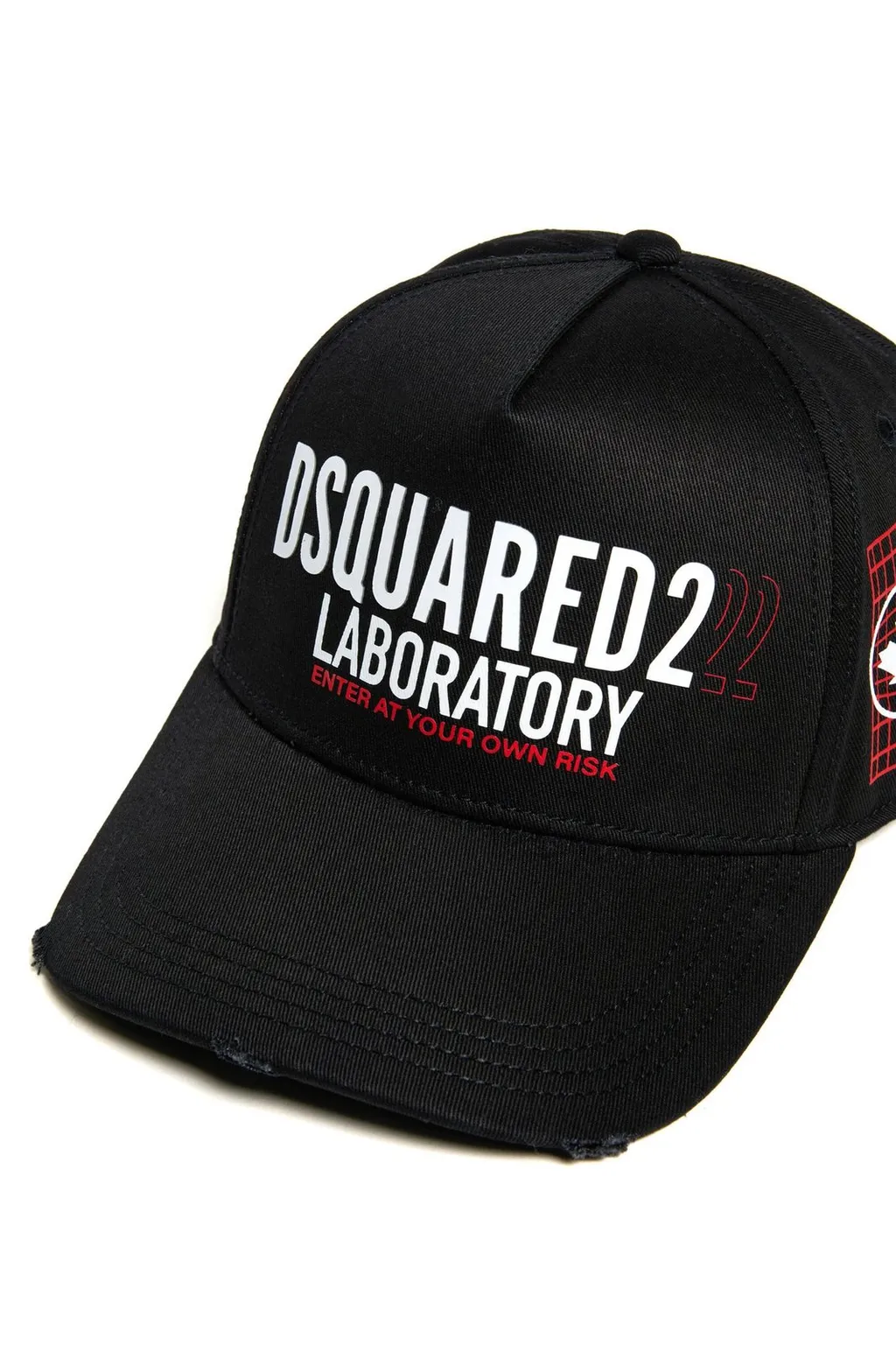 Dsquared2 Kids Logo Printed Distressed Baseball Cap