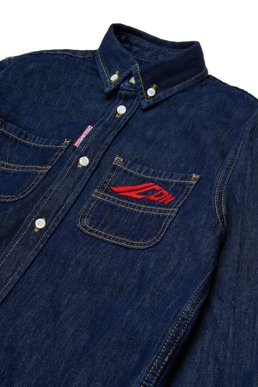 Dsquared2 Kids Icon Logo Embroidered Denim Shirt