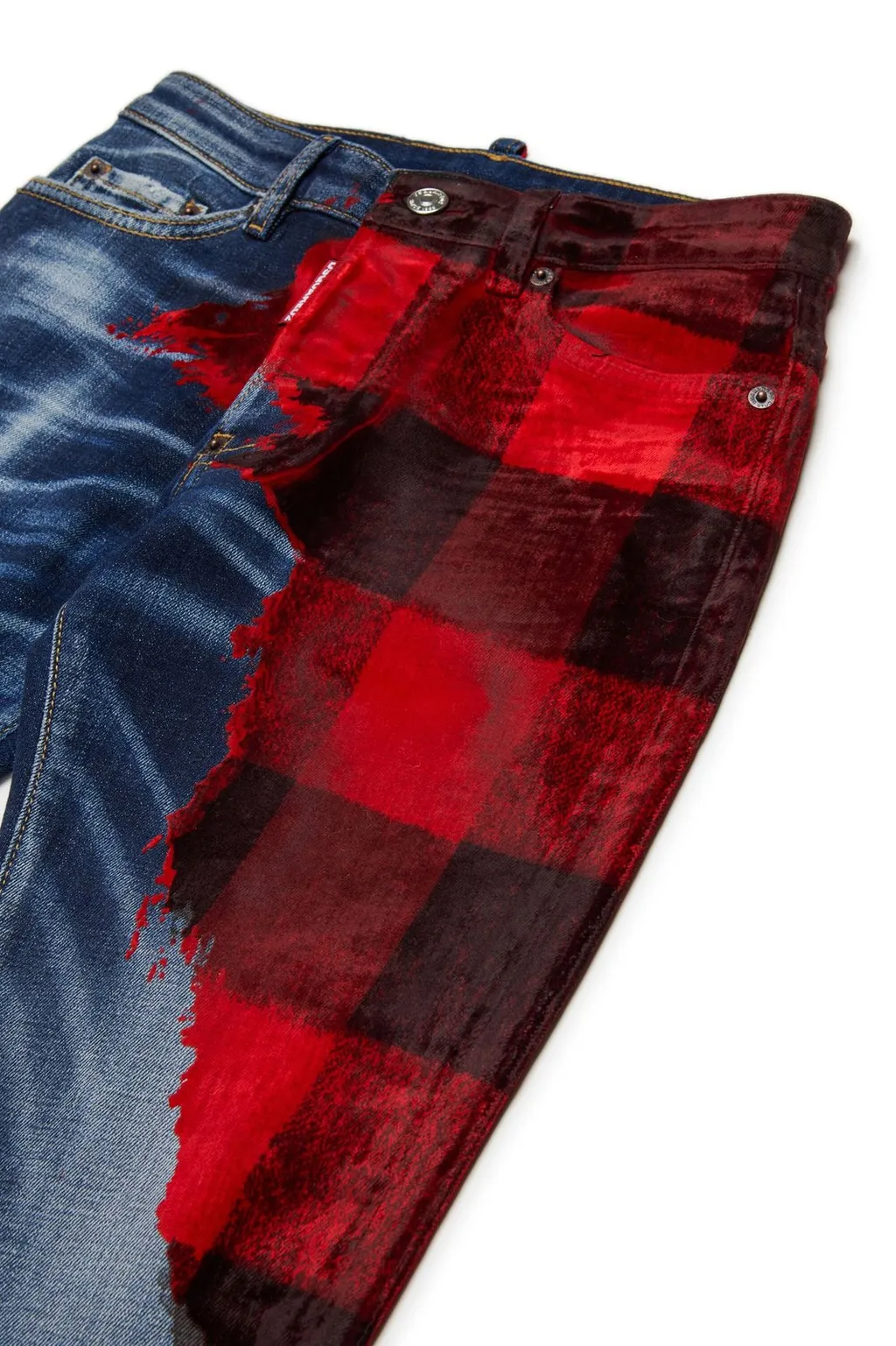Dsquared2 Kids Plaid Printed Jeans