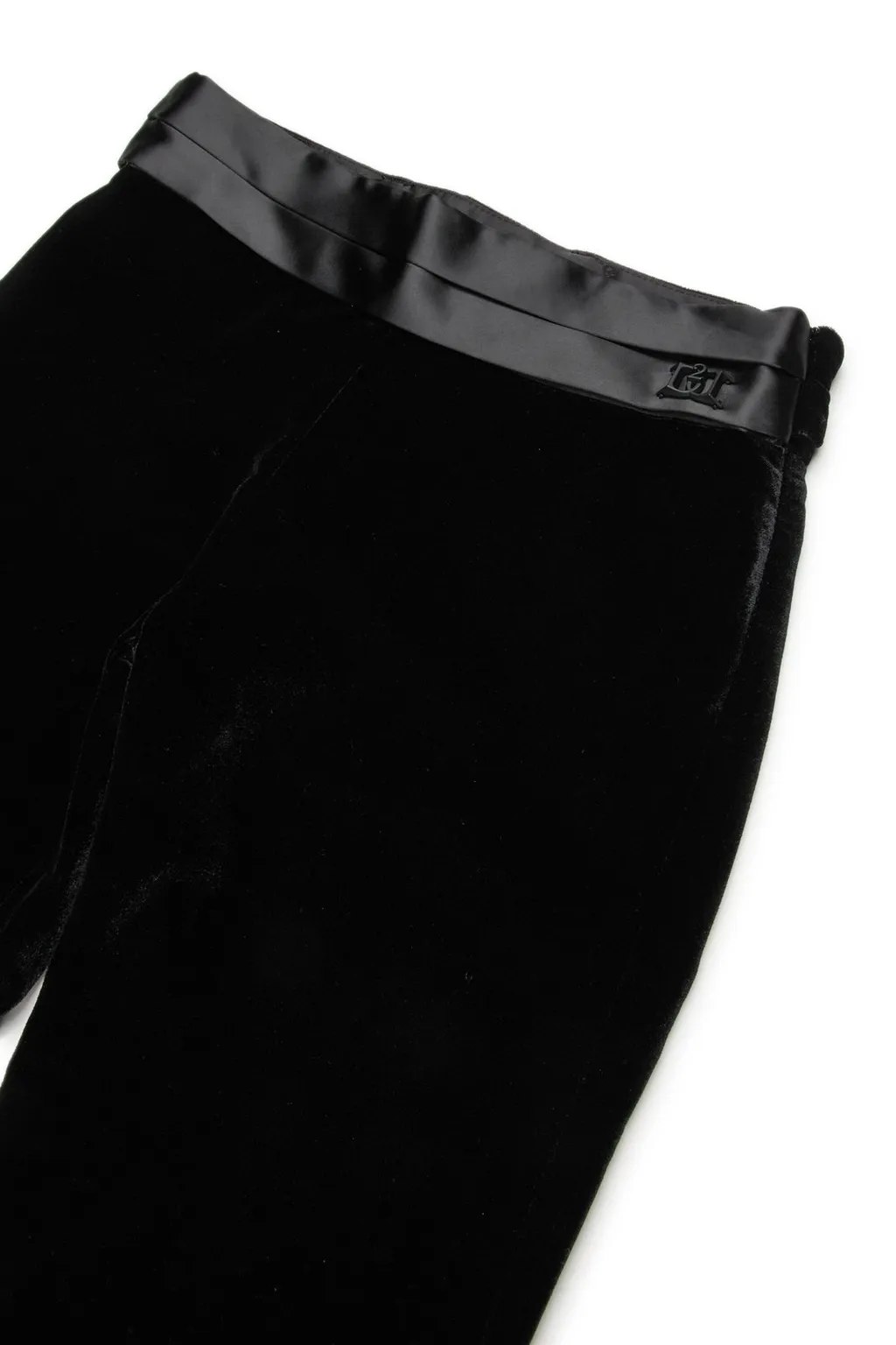 Dsquared2 Kids D2 Logo Plaque Velvet Pants