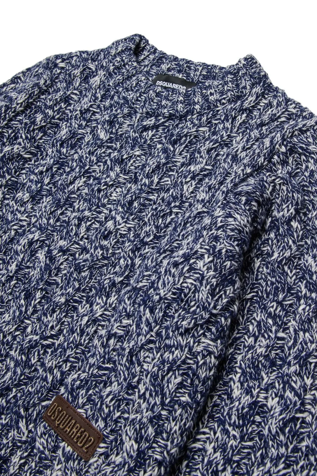 Dsquared2 Kids Logo Patch Cable-Knit Jumper