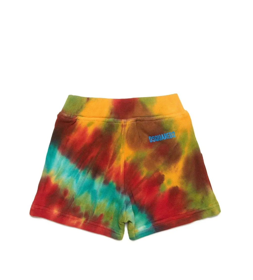Dsquared2 Kids Tie-Dyed Printed Elasticated Waistband Shorts