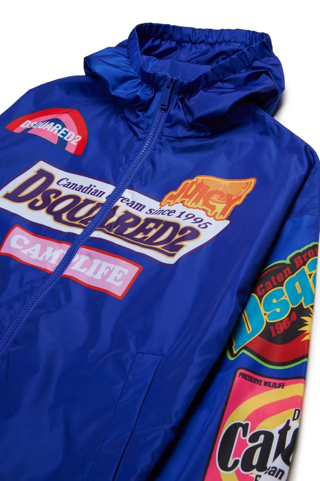 Dsquared2 Kids Logo Printed Windbreaker Jacket