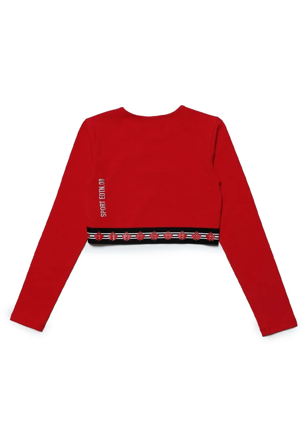 Dsquared2 Kids Logo Patch Crewneck Cropped Top