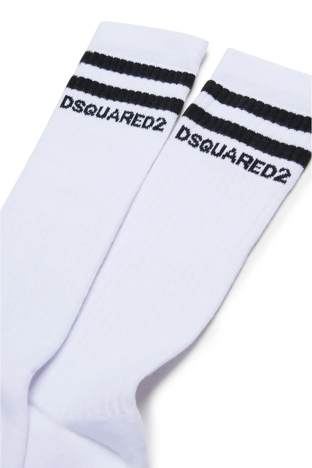 Dsquared2 Kids Logo Intarsia-Knit Striped Mid-Calf Socks