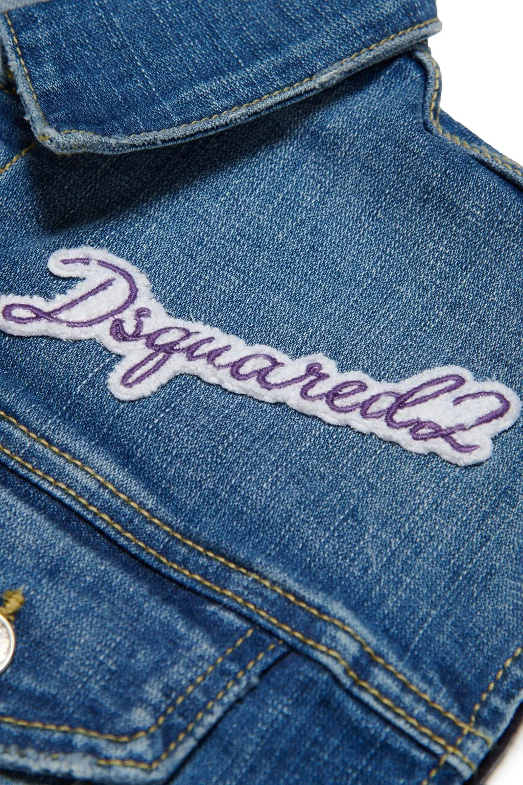 Dsquared2 Kids Logo Embroidered Sleeveless Denim Vest