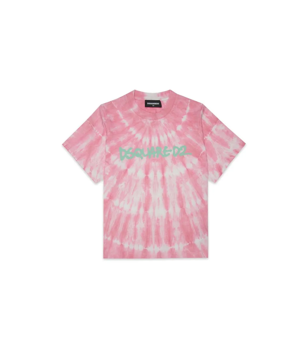 Dsquared2 Kids Tie-Dyed Crewneck T-Shirt