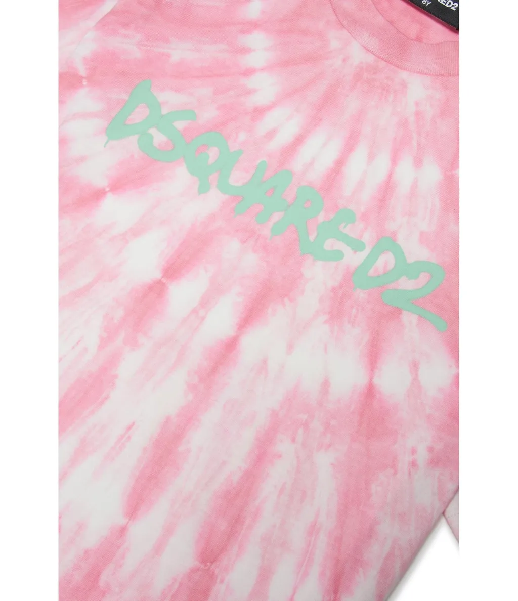 Dsquared2 Kids Tie-Dyed Crewneck T-Shirt