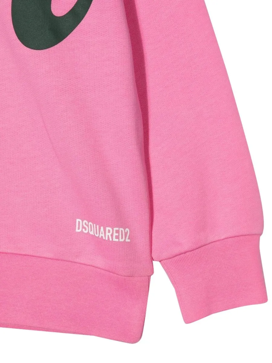 Dsquared2 Kids Allover Writing Printed Crewneck Sweatshirt