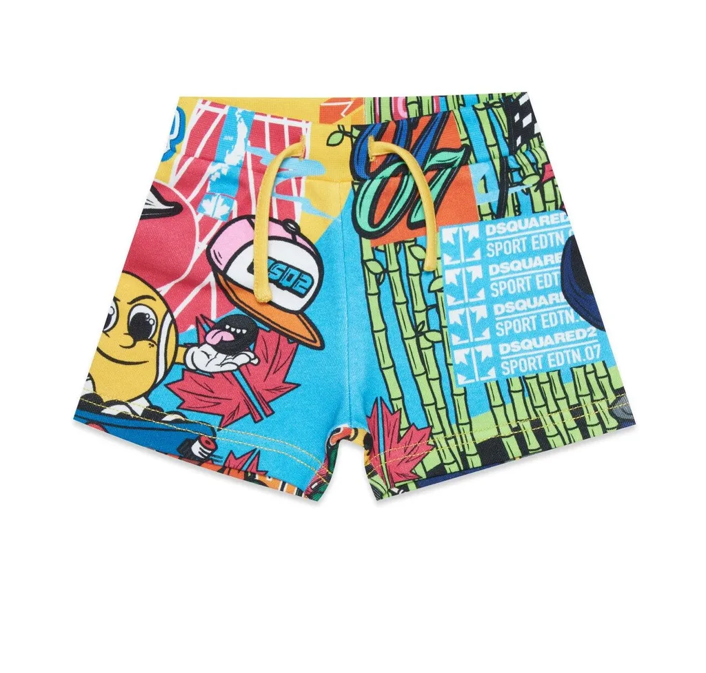Dsquared2 Kids Graffiti Patterned Drawstring Shorts