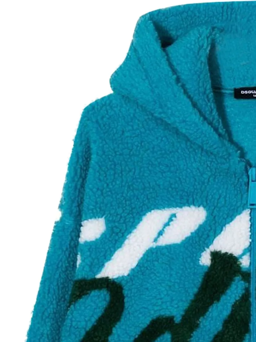 Dsquared2 Kids Logo Detailed Zipped Hooded Jacket