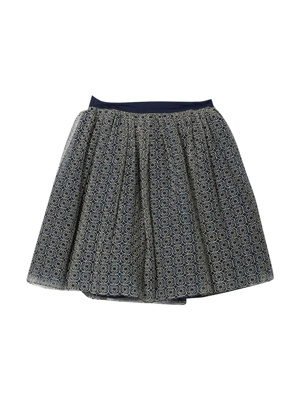 Elie Saab Junior Logo Embroidered Tulle Overlay Skirt