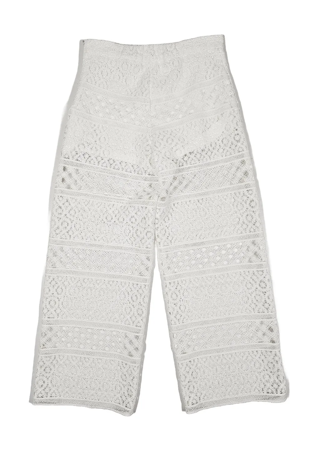 Elisabetta Franchi Kids Logo Plaque Lace Trousers