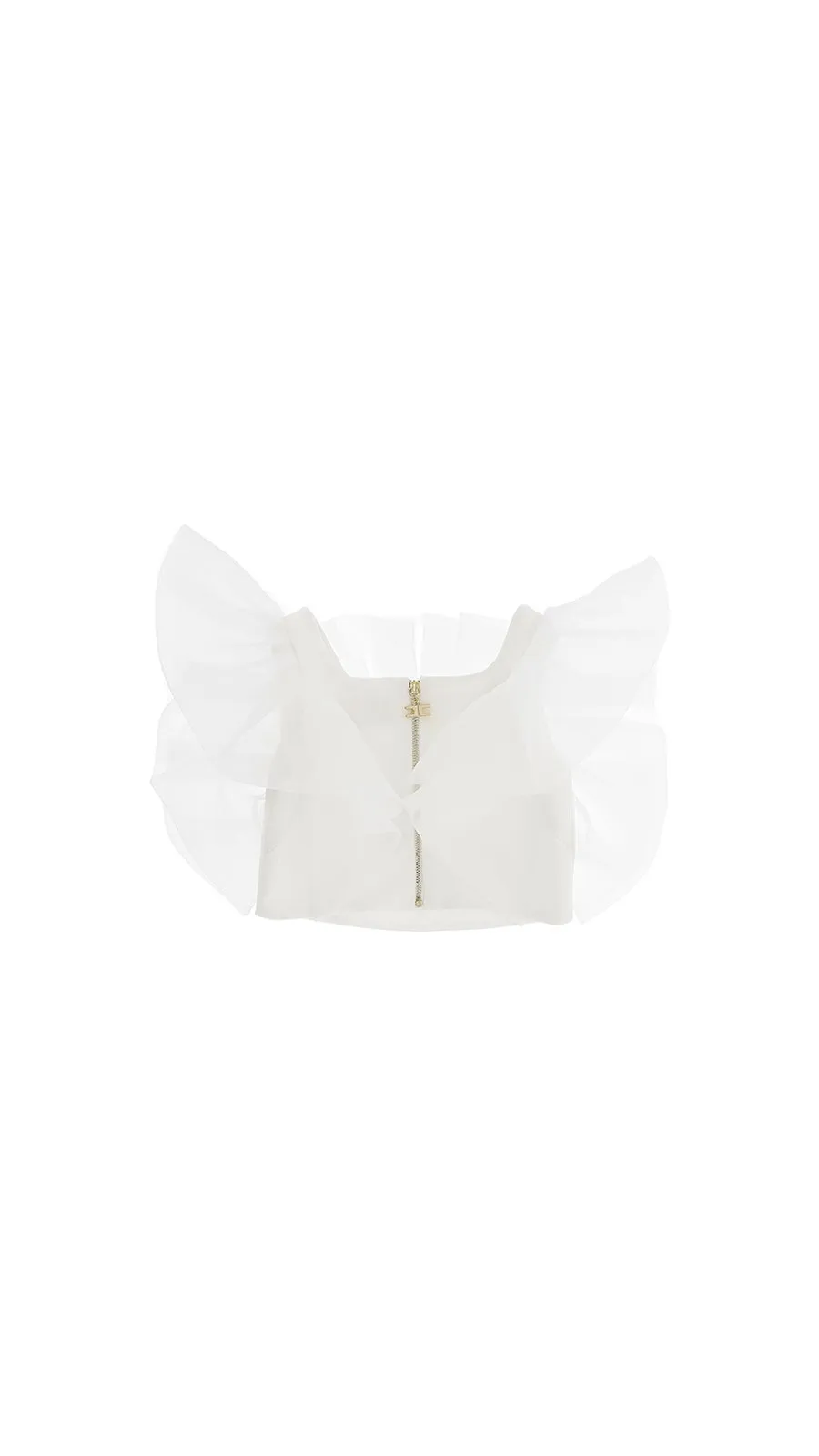 Elisabetta Franchi La Mia Bambina Logo Plaque Cropped Top