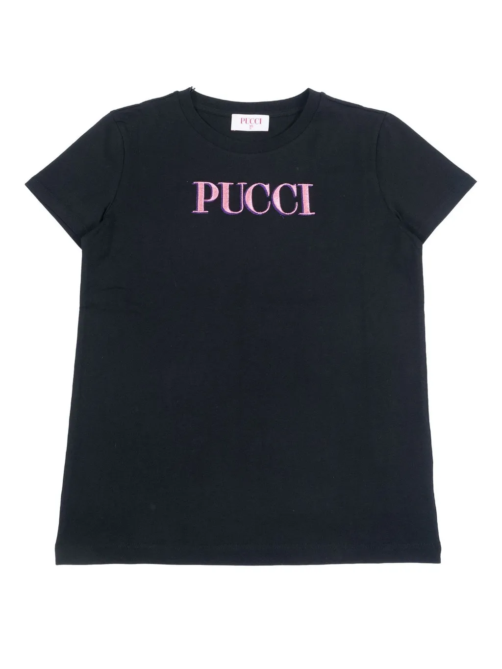Emilio Pucci Junior Logo Embroidered Crew Neck T-Shirt