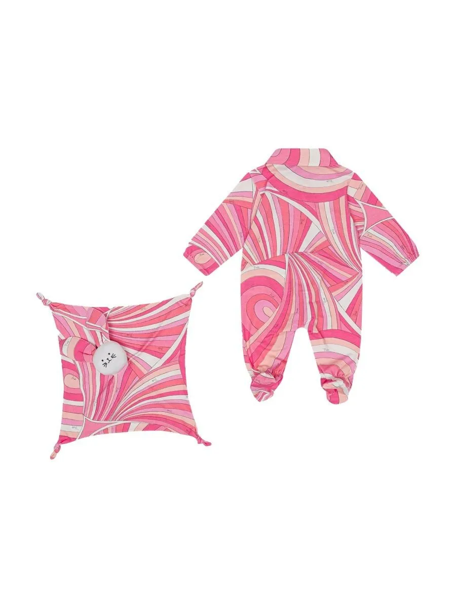 Emilio Pucci Junior Abstract-Printed Button-Up Babygrow