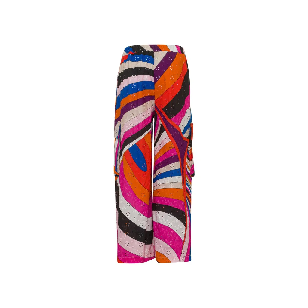 Emilio Pucci Junior Iride-Print Wide Leg Pants